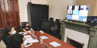 La secretaria Thelma Portillo, la subsecretaria Gabriela Guzmán, de SOSEP, participan en la reunión ordinaria de CONAPROV, de manera virtual.